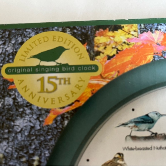 Mark Feldstein 8 inch Original Singing Bird Clock 15 th Anniversary NIB - Picture 7 of 13
